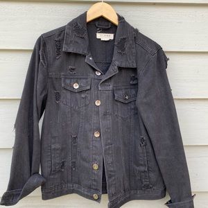 Oversized Black Denim Jacket